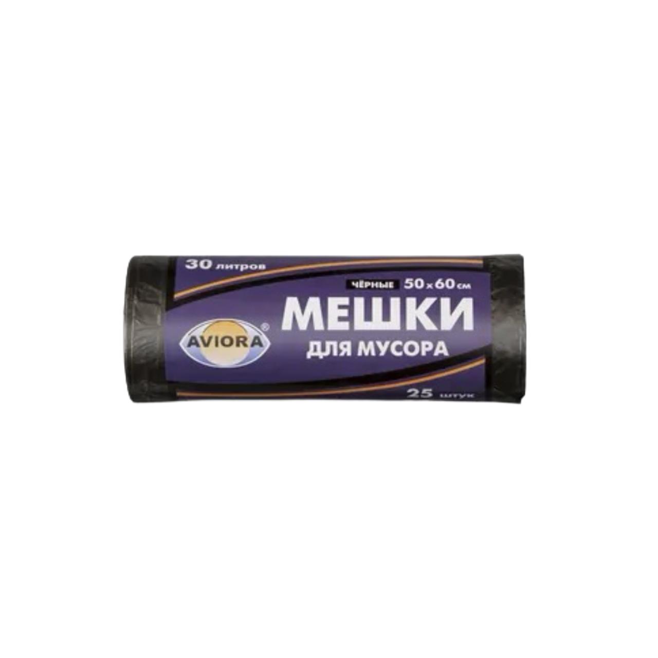 Мешки для мусора (25шт) 30л ПЭ в рулоне 6мкм черные