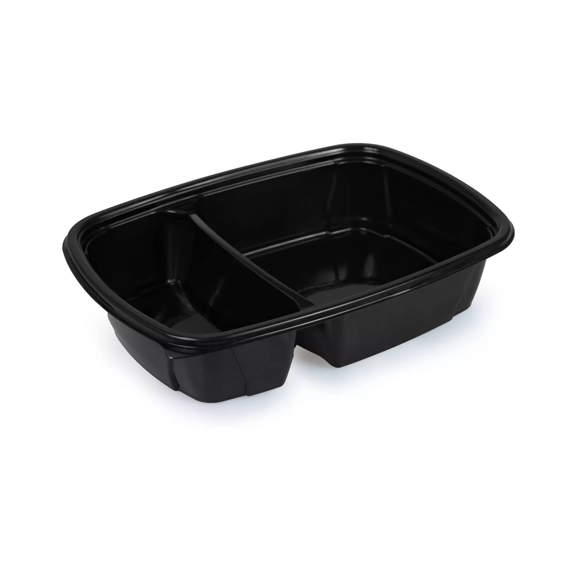 Контейнер прямоугольный 2секции 950мл 230*170*50 ПП (50шт/уп) без крышки черный К-230-2