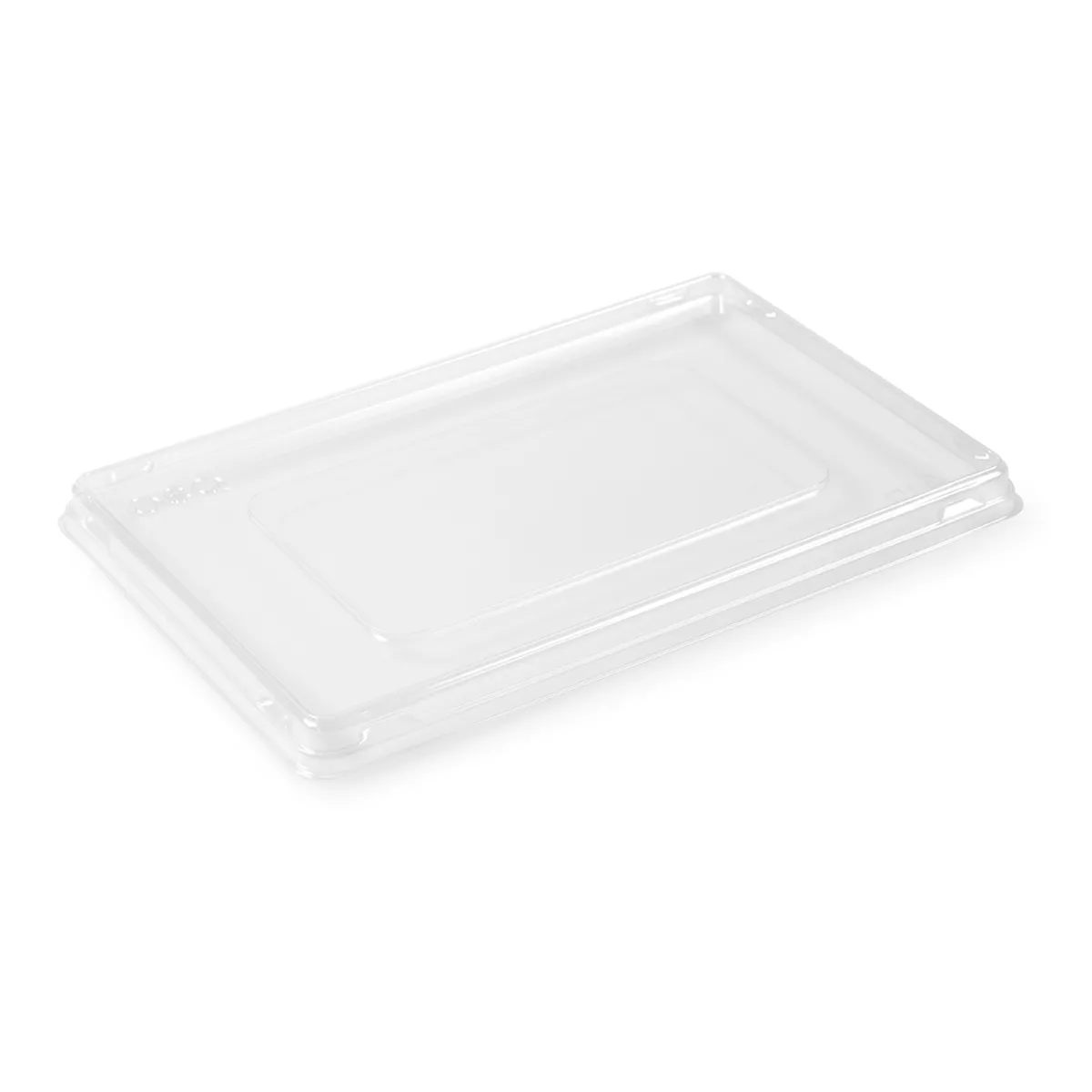 Крышка для контейнера бумажного 800мл 220x140x13,5 ПЭТ (50шт) прозрачная