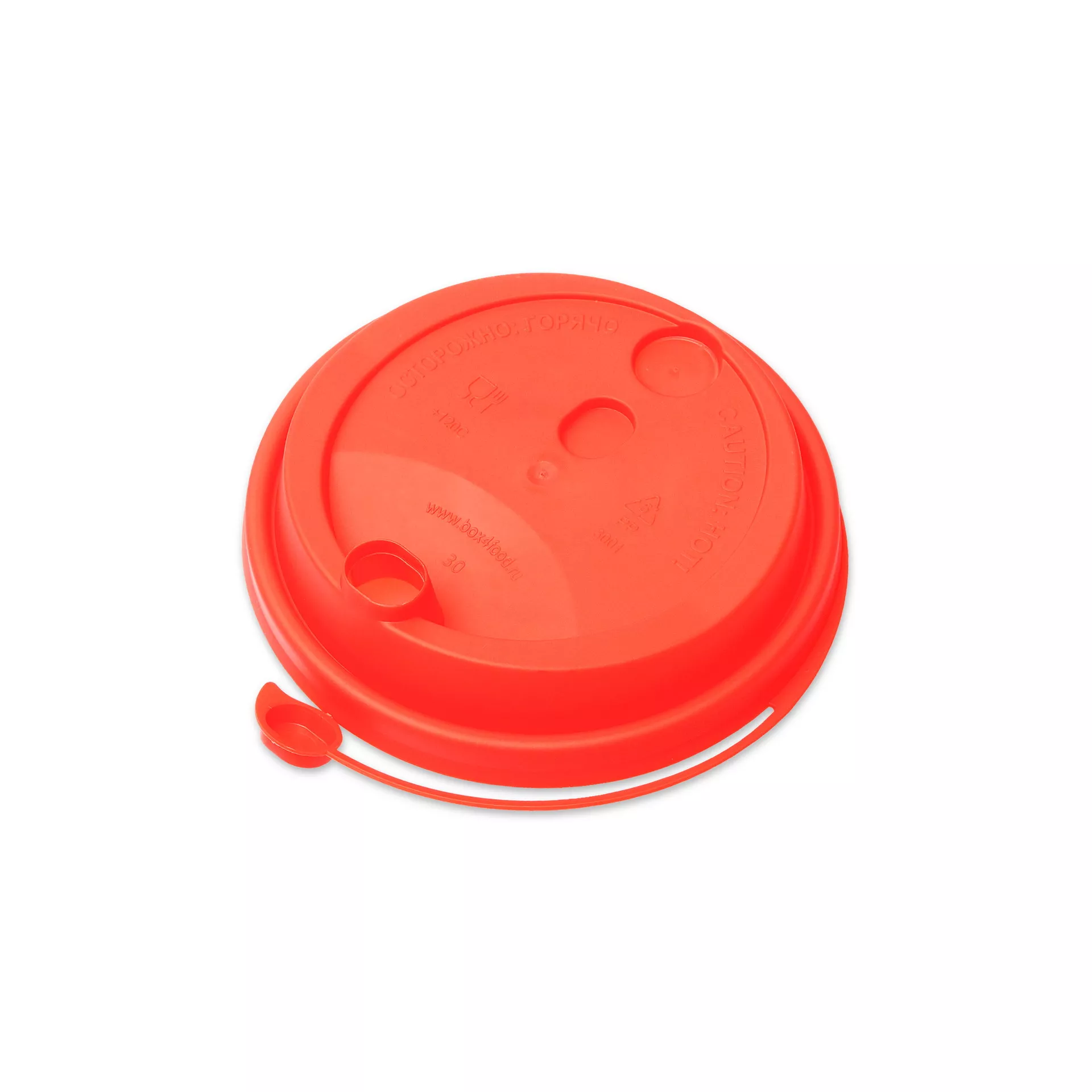 Крышка для стакана d90 РР со съемным питейником (50шт/уп) красная
