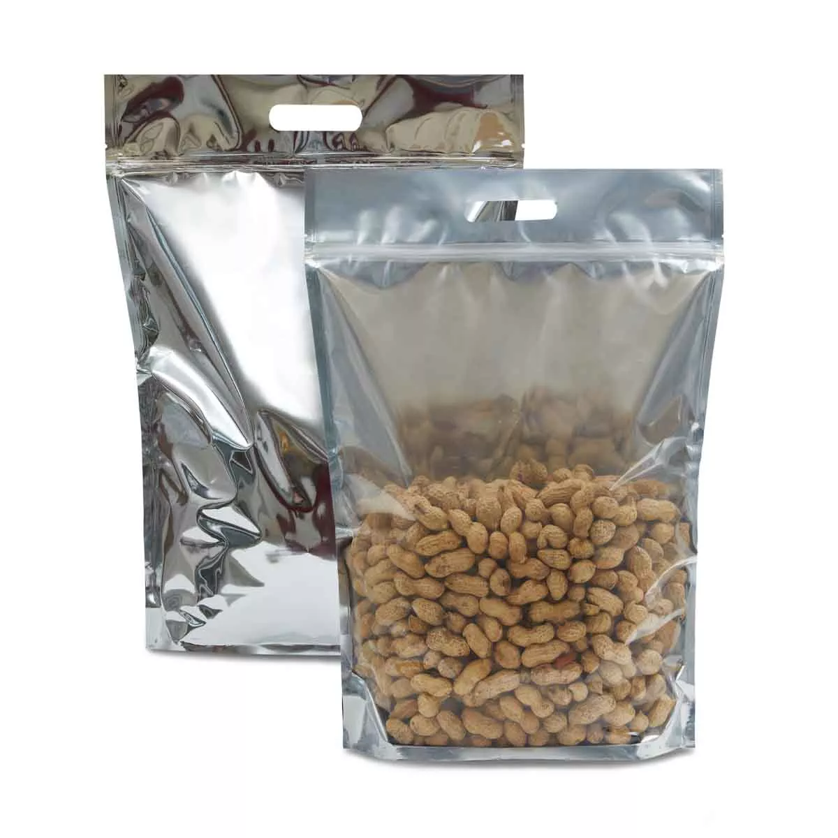 Пакет дой пак с замком зип лок 350*450 мм серебро с прозрачной стороной