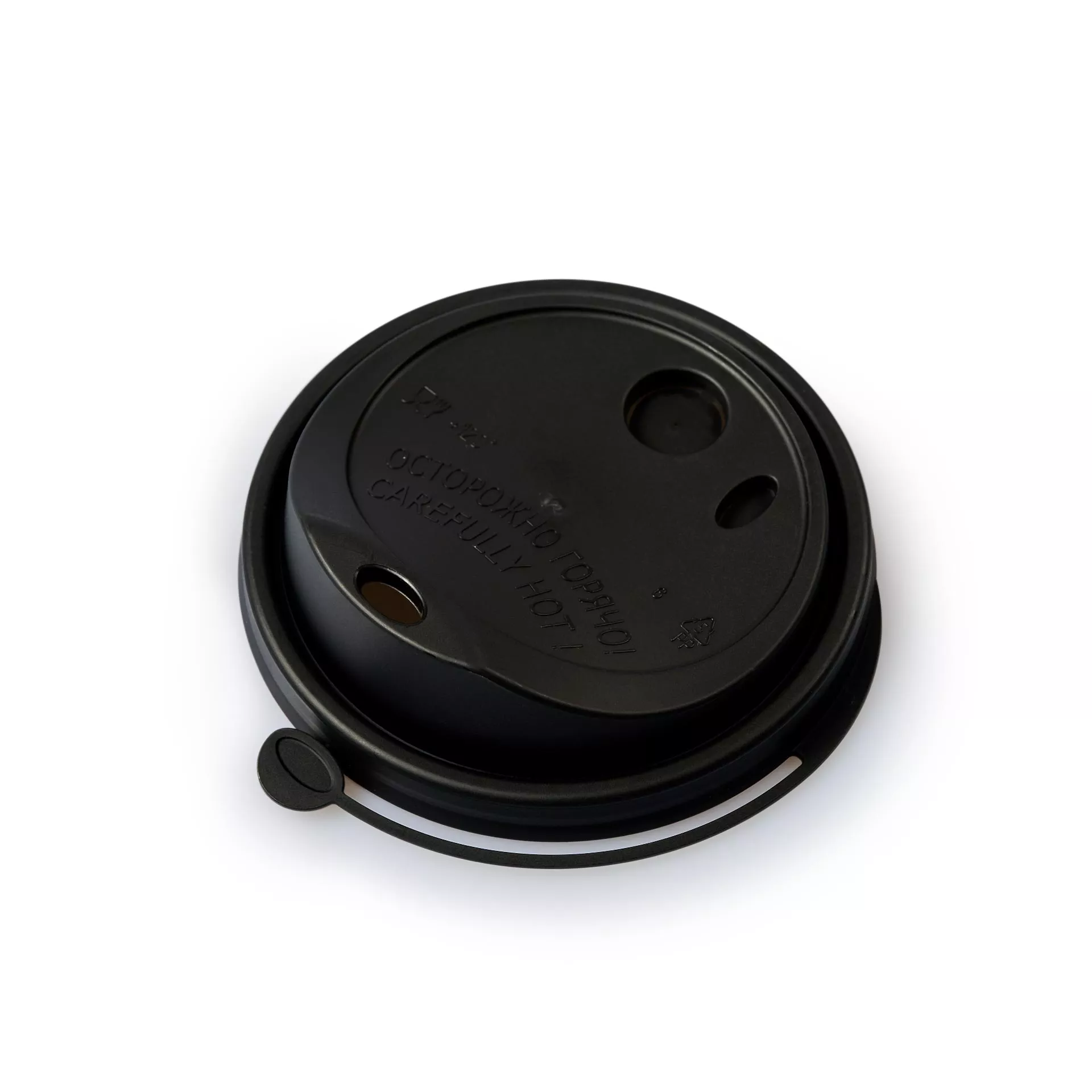 Крышка д/стакана РР d-80 (50шт) со съемным питейником черная
