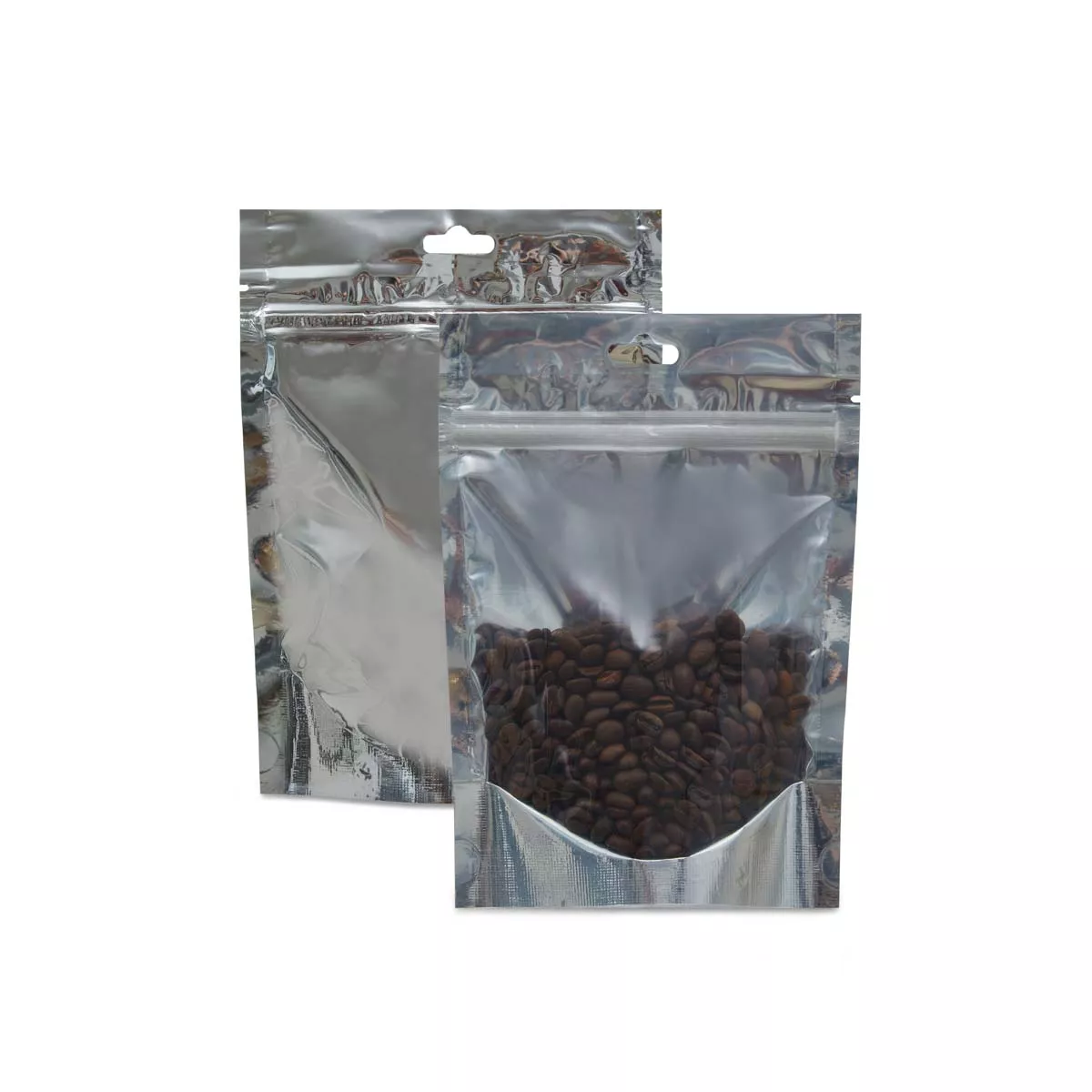 Пакет дой пак с замком зип лок 150*200 мм серебро с прозрачной стороной