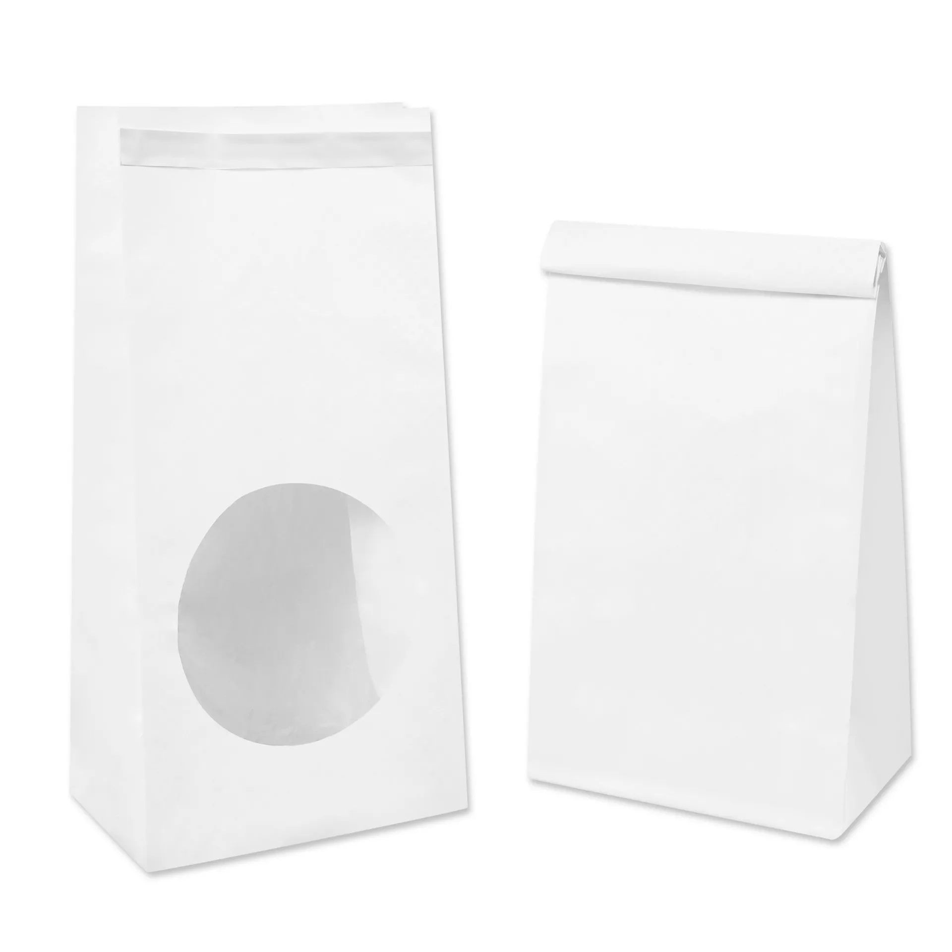 Крафт пакет заклеивающийся ламинированный с окном с прямоугольным дном 120*80*250 мм крафт